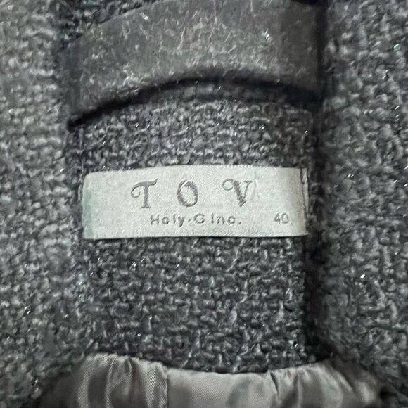 TOV Holy Black Wool Blend Open Blazer Jacket Women’s Sz 40 M - Picture 3 of 11